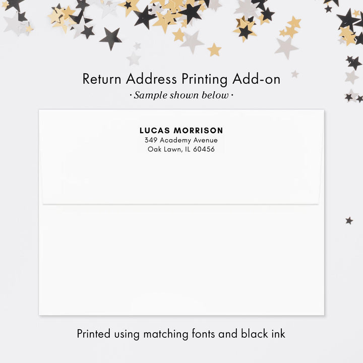 Black and White Graduation Thank You Notecards