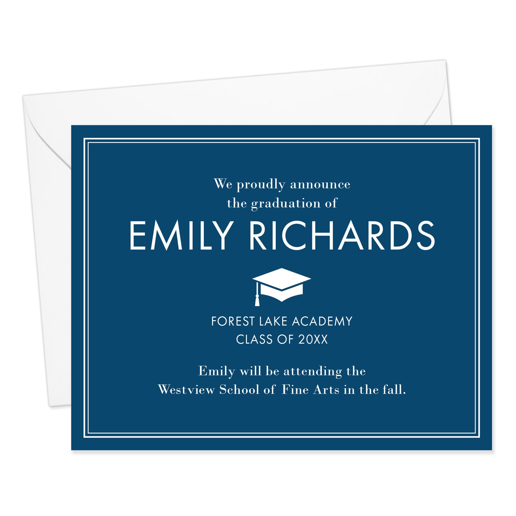 Modern Graduation Announcements With Border – HelloLoveGoods