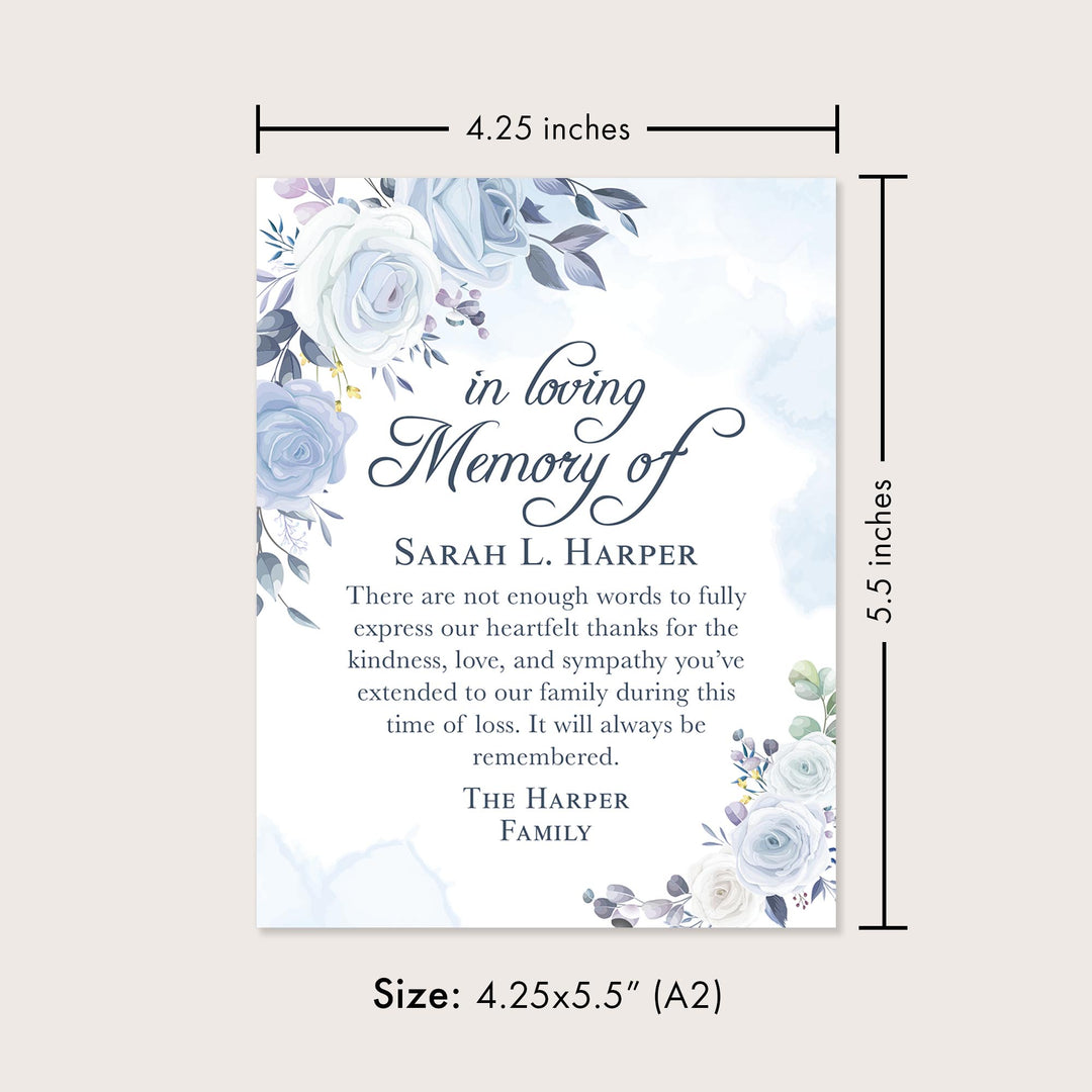 Soft Blue Floral In Loving Memory