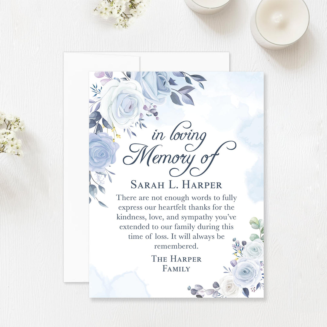 Soft Blue Floral In Loving Memory