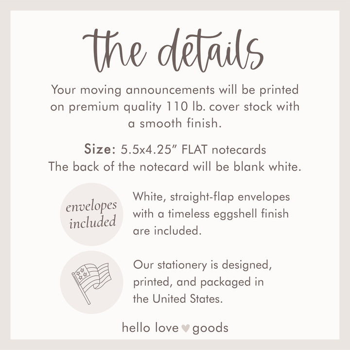 Charcoal Black with Polka Dots Moving Announcement Flat Cards