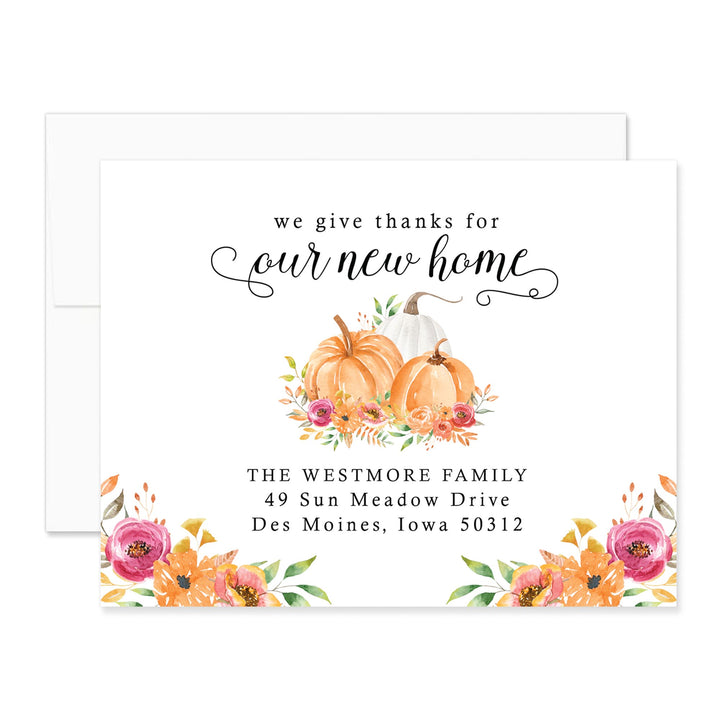 Give Thanks Fall Floral Moving Announcement