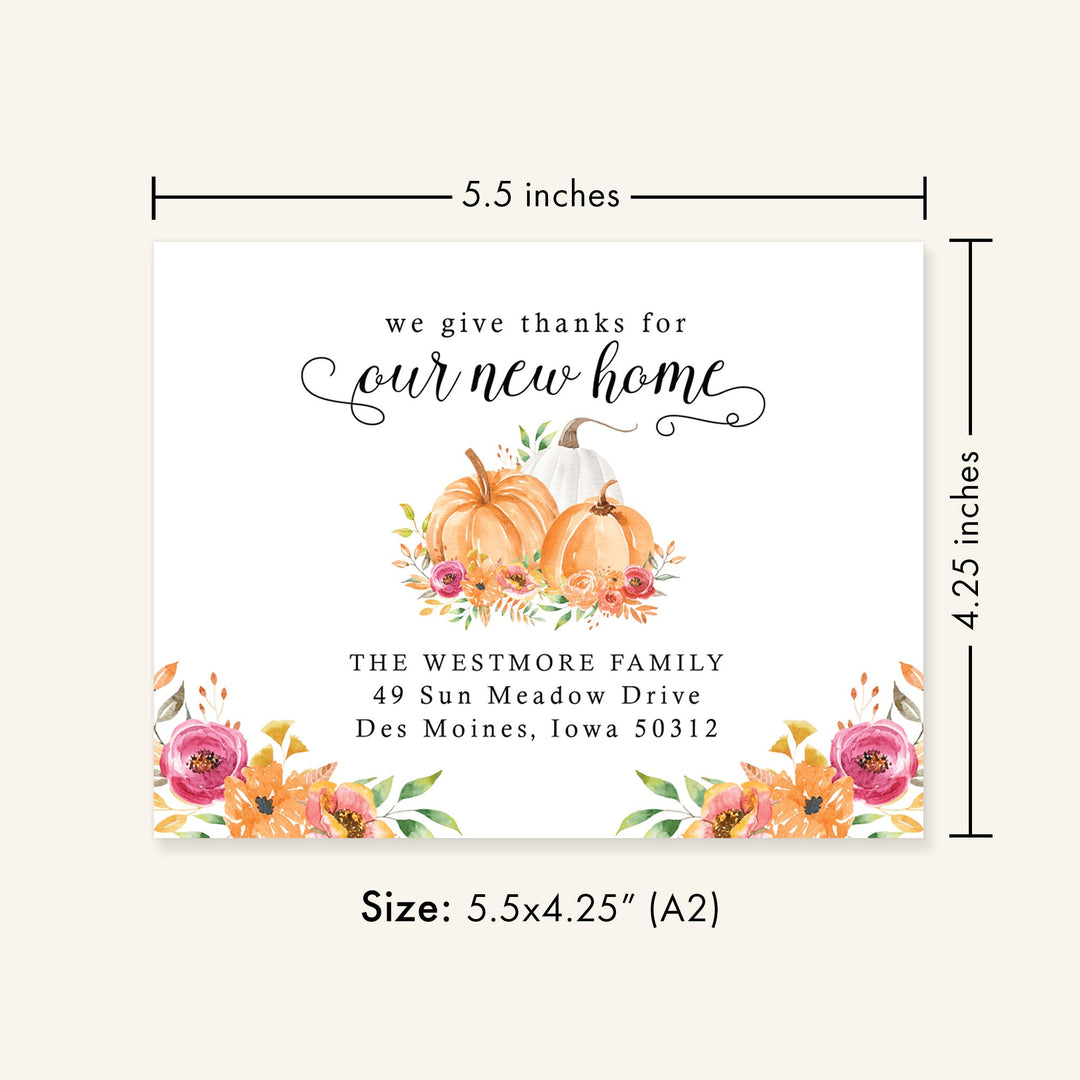 Give Thanks Fall Floral Moving Announcement