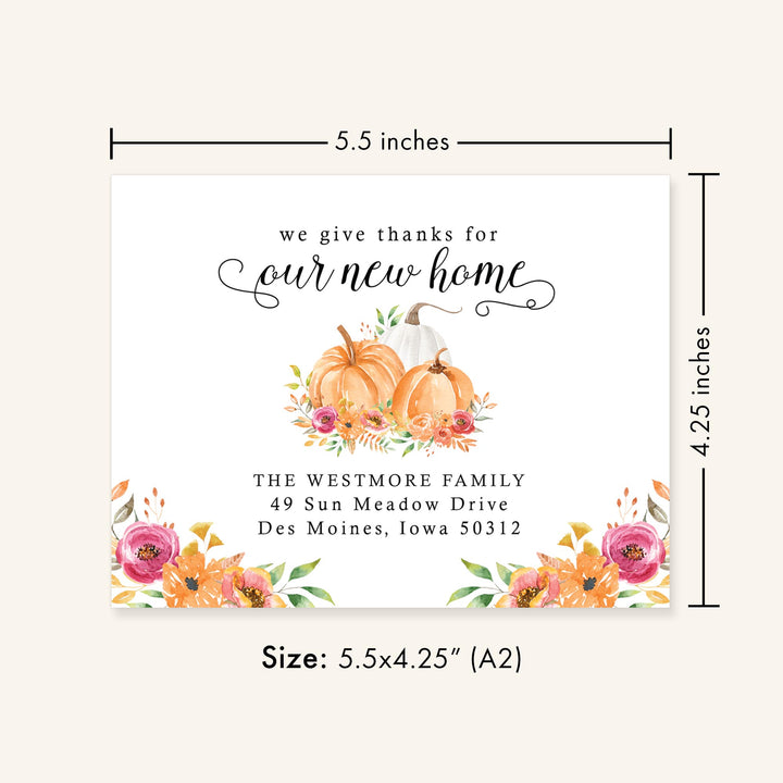 Give Thanks Fall Floral Moving Announcement