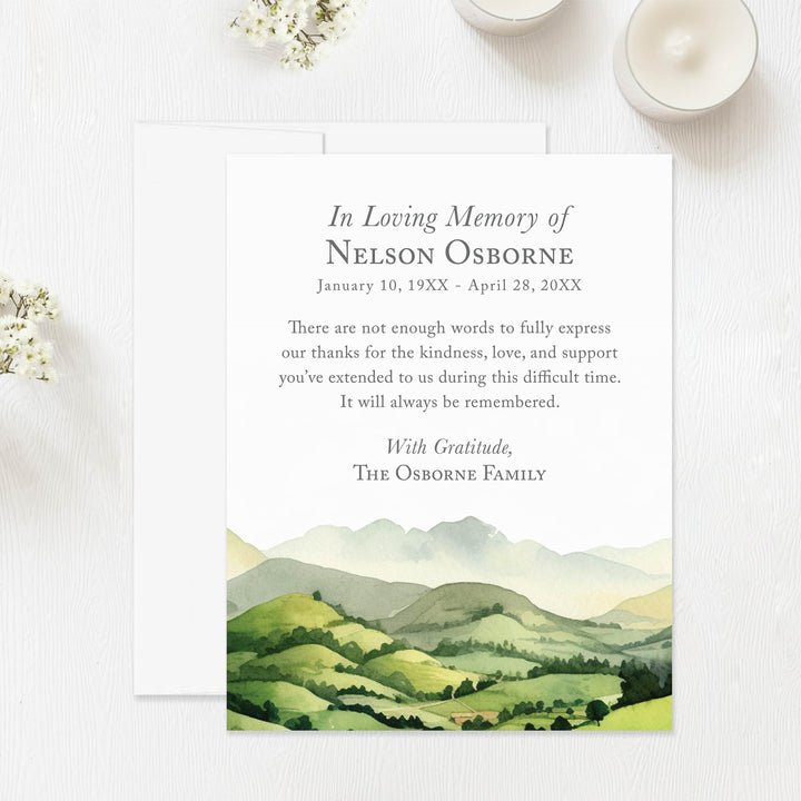 Green Hills Funeral Thank You Cards