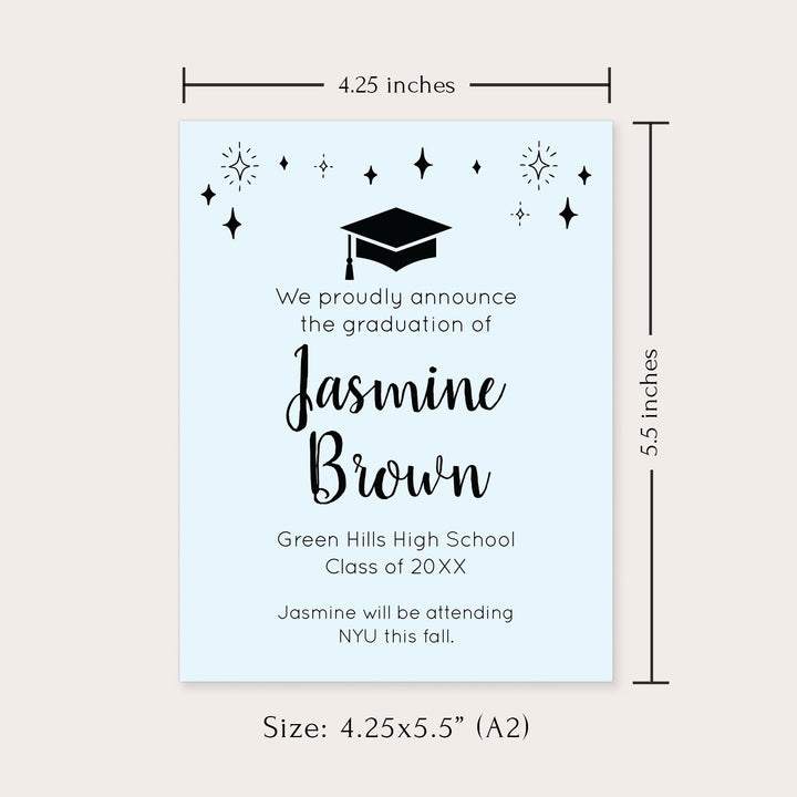 Modern Starry High School Graduation Announcements – HelloLoveGoods