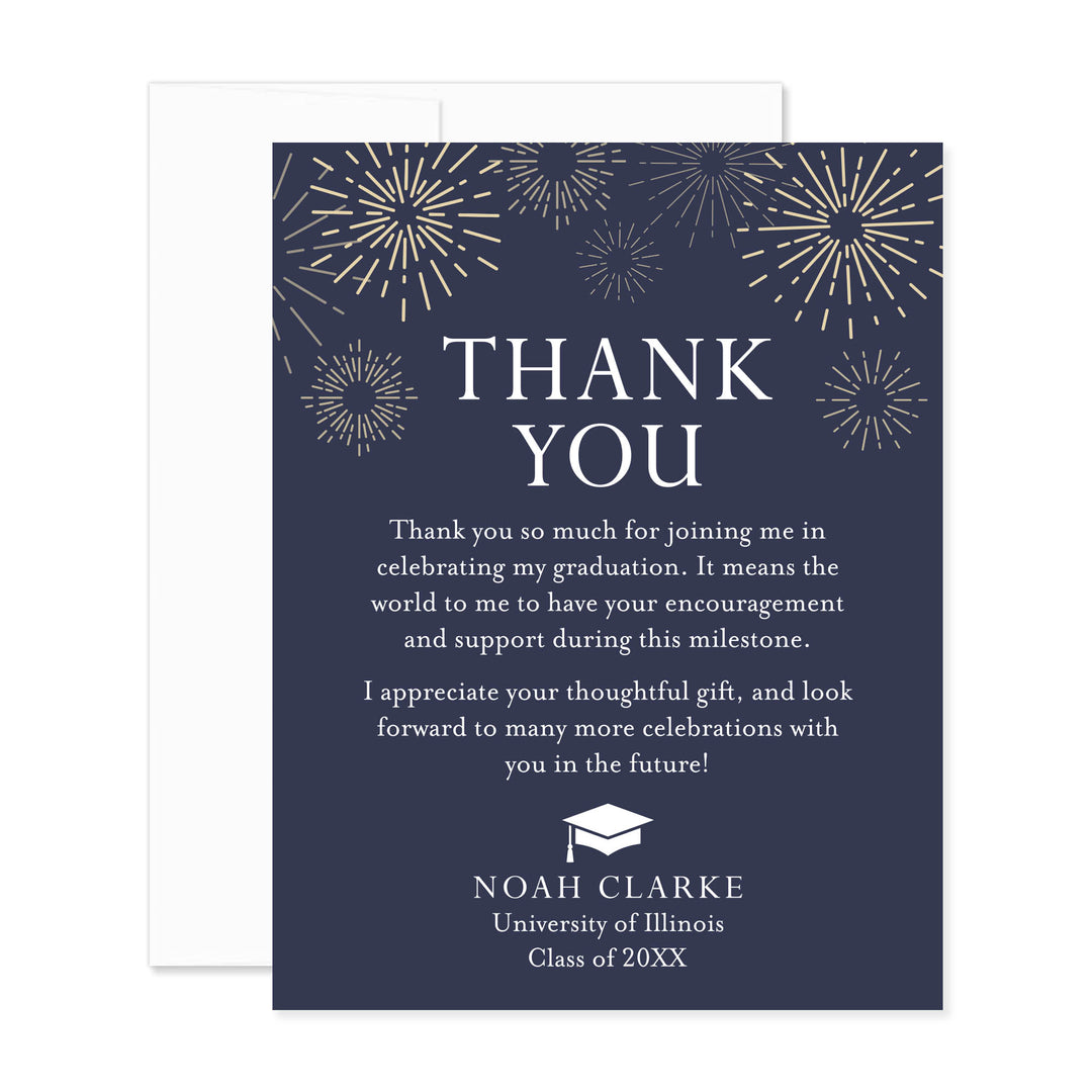 Navy and White Graduation Thank You Cards HelloLoveGoods Navy and White Graduation Thank You Cards HelloLoveGoods