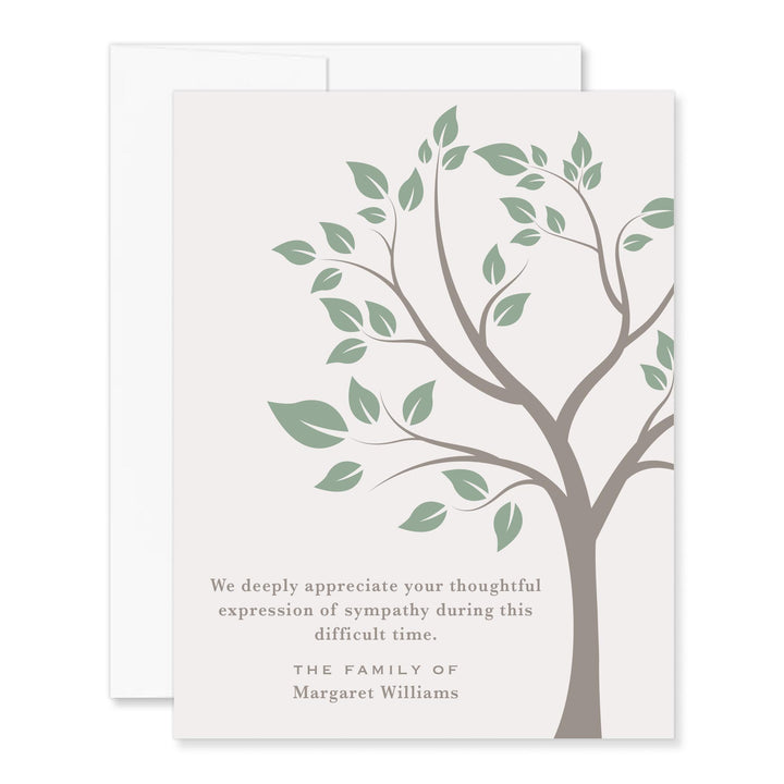 Tree Sympathy Thank You Card