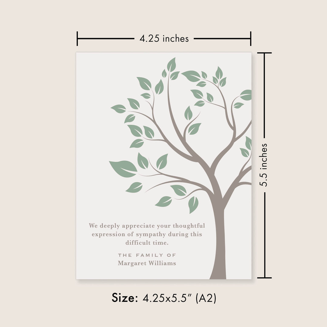 Tree Sympathy Thank You Card