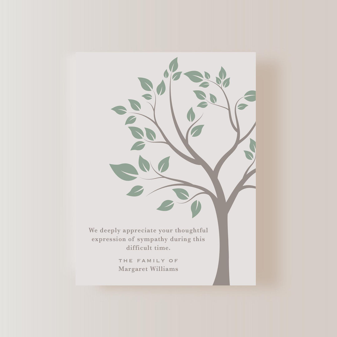 Tree Sympathy Thank You Card