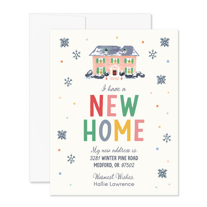 Cozy Winter New Home Moving Announcement Flat Cards