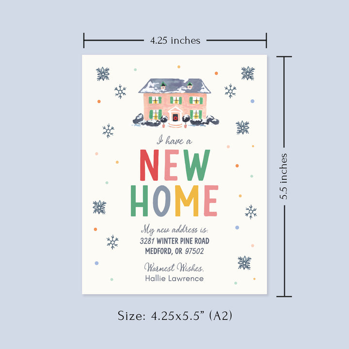 Cozy Winter New Home Moving Announcement Flat Cards