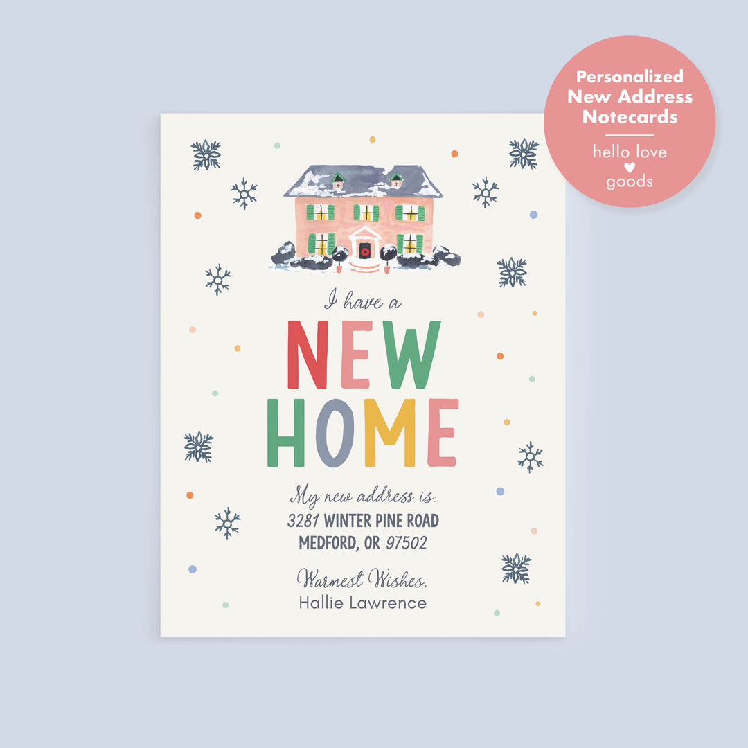 Cozy Winter New Home Moving Announcement Flat Cards