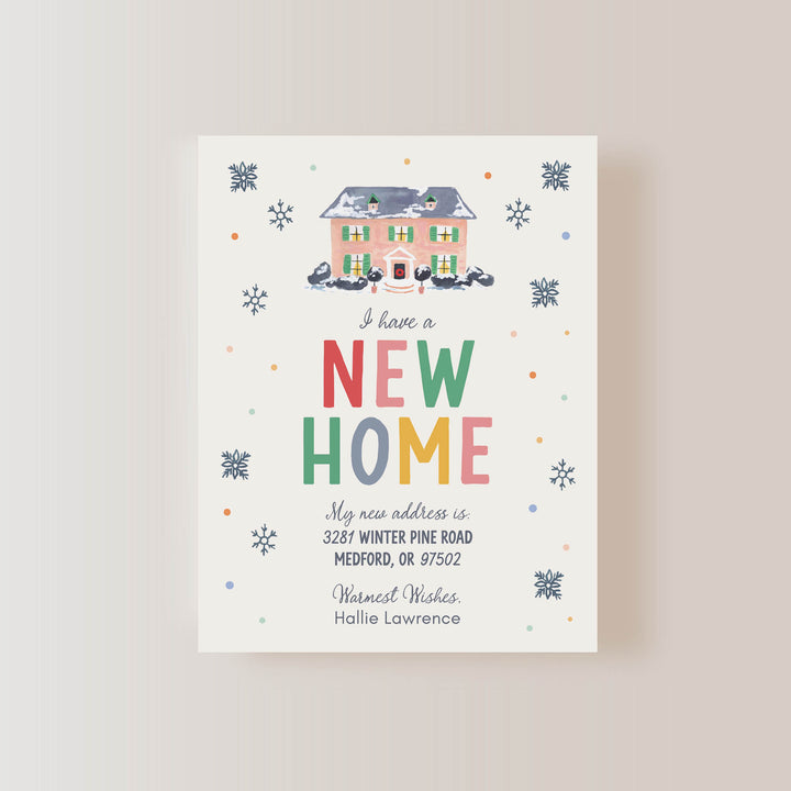 Cozy Winter New Home Moving Announcement Flat Cards