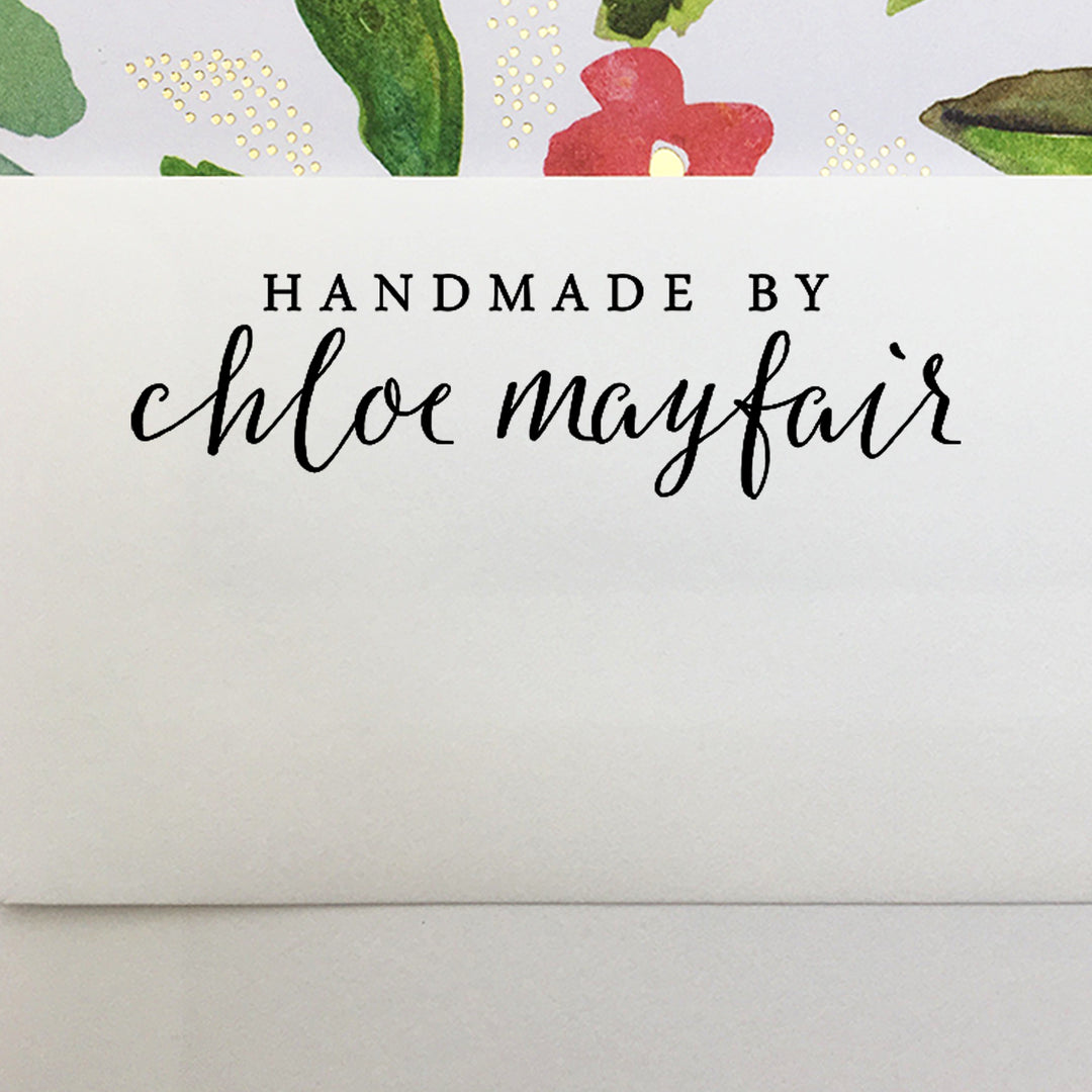 Handmade by stamp with calligraphy name