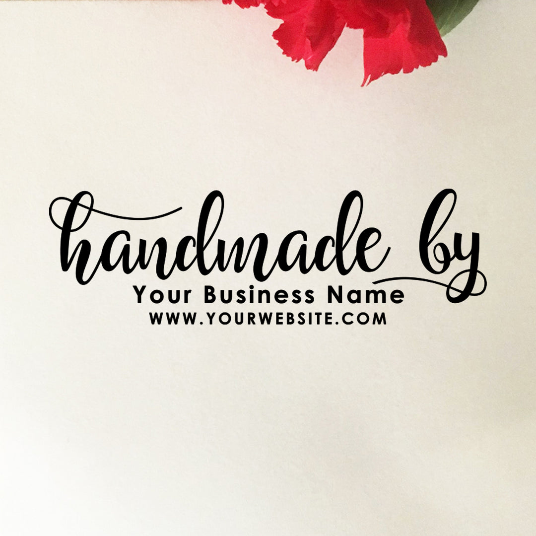 Handmade by business stamp with website