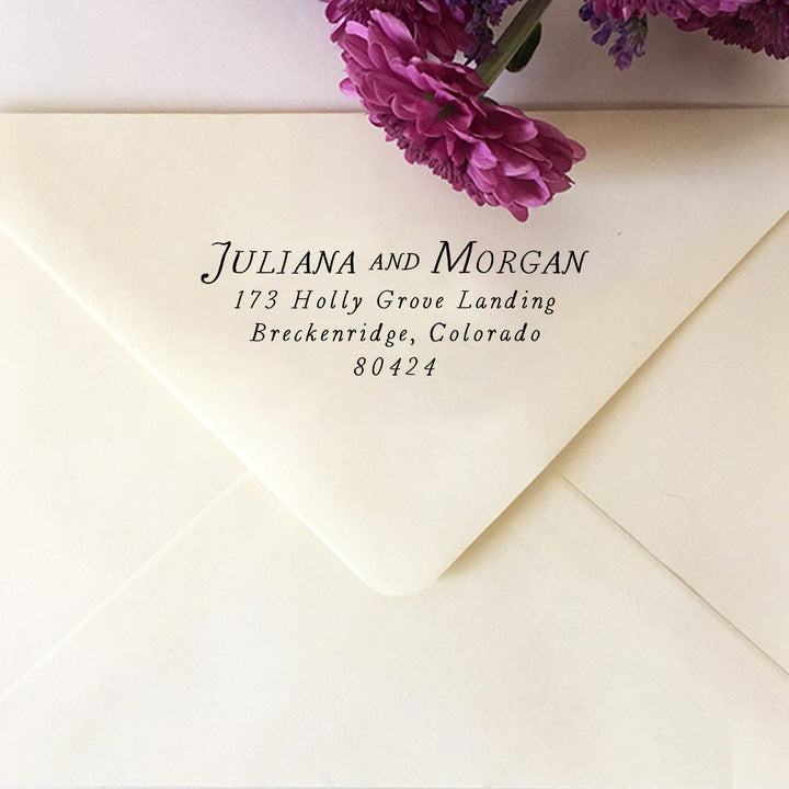 Return Address Stamp, Personalized Wedding Stamp