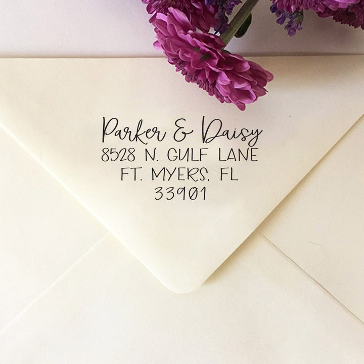 Custom Address Stamp, Wedding Return Address Stamp