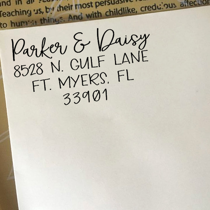 Custom Address Stamp, Wedding Return Address Stamp