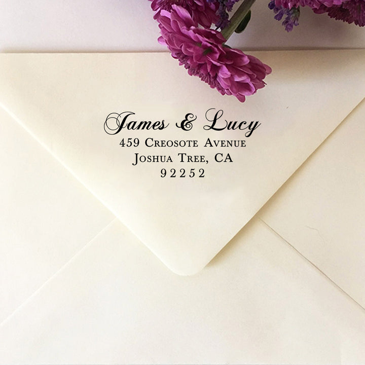 Custom Return Address Stamp, Wedding Address Stamp