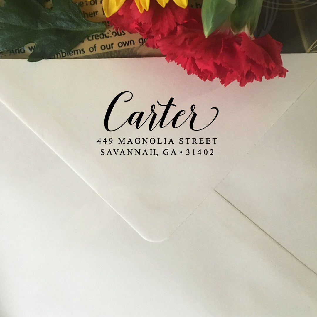 Custom Return Address Stamp, Elegant Wedding Stamp