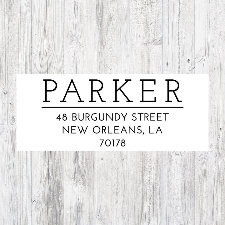 Personalized Return Address Stamp, Modern Family Name Address Stamp